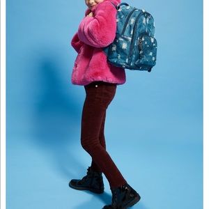 Mini Distressed Denim Backpack